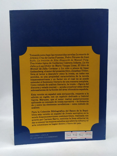 Ironia Narrativa En La Novela Hispanoamericana Contemporanea