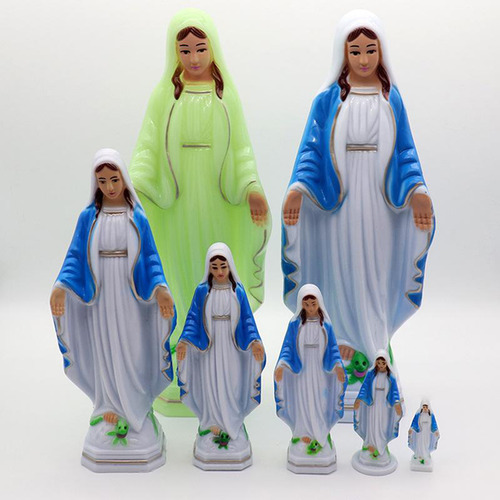 Figura Estátua De Plástico Da Virgem Maria 25x9,5cm A