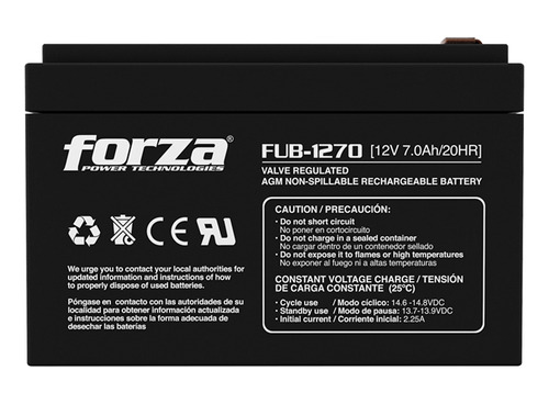 Forza Bateria Capacidad 7 Ah Voltaje 12v Para Ups, Alarma