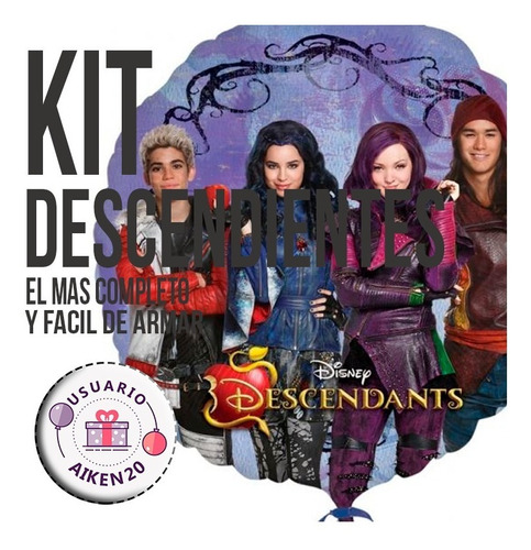 Descendientes Kit Imprimible + Candy+ Tarjetas + 2 X 1