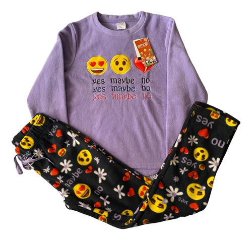 Pijama Polar Diseño Emoji Talla 14 Envio Gratis