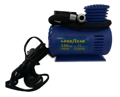 Compresor Aire Bici Auto Motor 12 V Goodyear C/ Manómetro