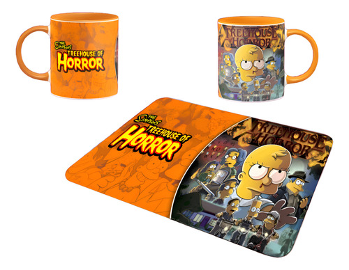 Mousepad Simpson + Taza, Regalo Personalizado A1