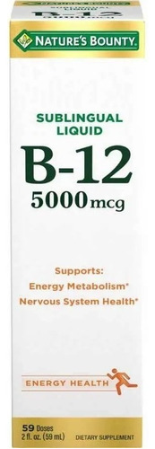 Natures Bounty B-12 5000 Mcg Sublingual Liquido 59 Ml