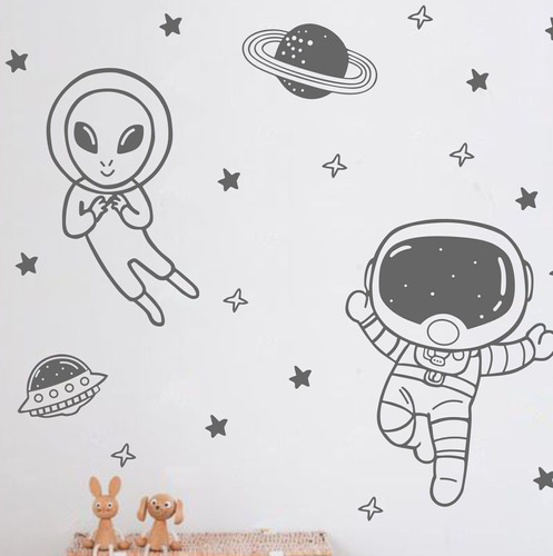 Vinilos Decorativos Infantiles Astronauta Et Planetas Ovni