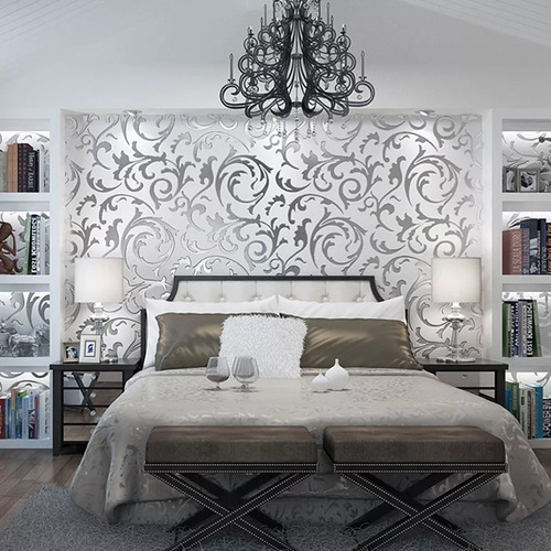 Imagen 6 de 8 de Papel Tapiz Estilo Damasco Europeo Con Textura Pared