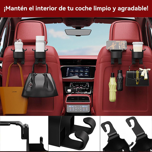 Para 2 En 1 Porta Vasos Automovil,gancho Para Asiento De