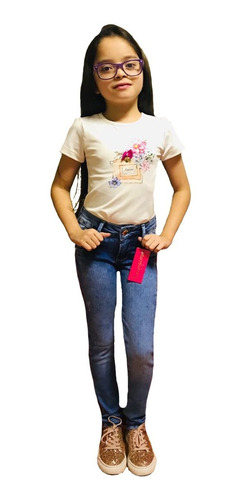 Calça Skinny Feminina Jeans Infanto Juvenil De 4 A 16 Anos C