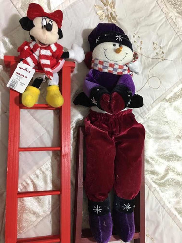 Minnie Mouse Y Muñeco De Nieve Adornos Navideños