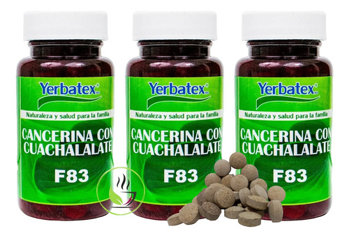 3 Extractos De Cancerina Con Cuachalalate 100 Pz Cu Yerbatex