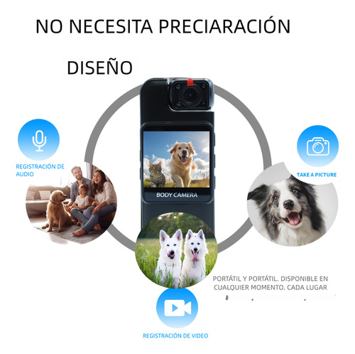 Cámara Corporal Portátil 4k Con Wifi, Visión Nocturna Y Clip
