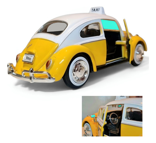 Icónico Volkswagen Fusca Taxi Río De Janeiro 1/24 Colección Amarillo