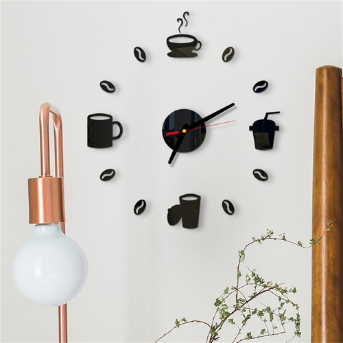 Reloj Adhesivo De Pared Con Forma De Espejo Acrílico Con Núm