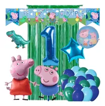 Comprar Set Combo De Globos George De Peppa Ping Numero + Banderin