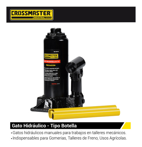 Imagen 2 de 4 de Crique Hidráulico Gato Tipo Botella 4tn Crossmaster 9936866
