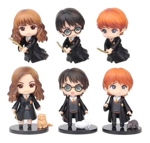 Set 6 Figuras Harry Potter 10cm Hermione Granger Ron Weasley