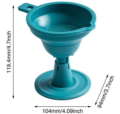 Embudo Plegable De Silicona Con Filtro Extraíble, Utensilios