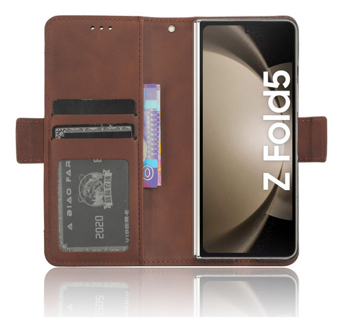 Compatível Com Samsung Galaxy Z Fold 5, Capa De Couro Pu Fli