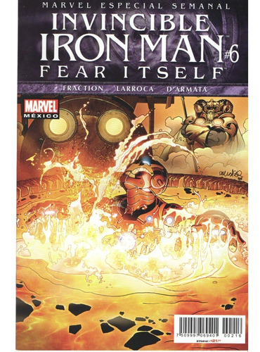 Comic Marvel Fear Itself Invincible Iron Man 6 Español