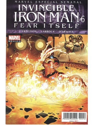 Comic Marvel Fear Itself Invincible Iron Man 6  Español