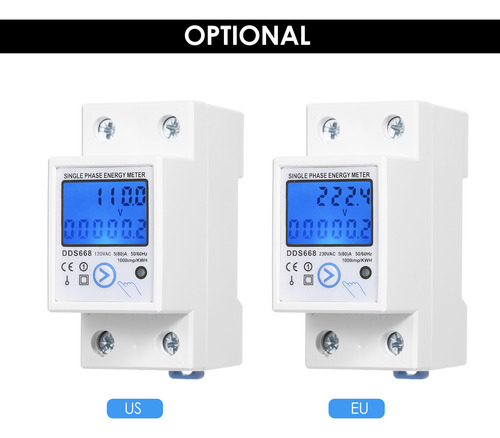 Medidor De Energia Monofásico Ac 120v Com Botão De Reset Com