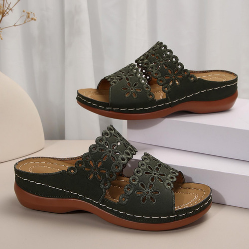 Yt Slipper Verano Casual Talla Grande Color Liso Para Mujer