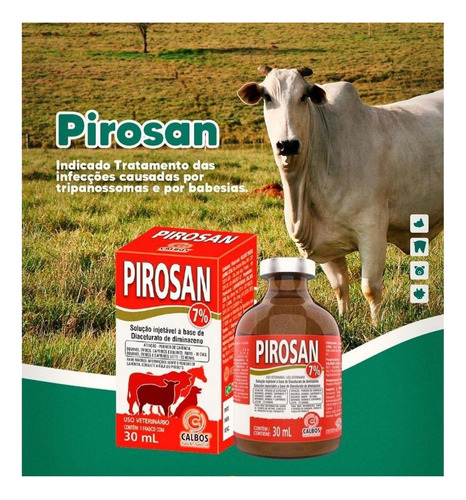 Pirosan 7% Solução Vermífugo Antiparasitário 30ml Calbos