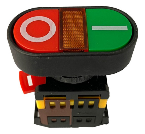 Pulsador Doble Iluminado  22mm  Verde/rojo   1no+1nc