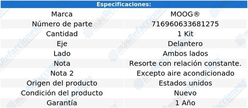 Jgo De Resortes Suspensión Del Chevelle L6 3.8l 67 Moog