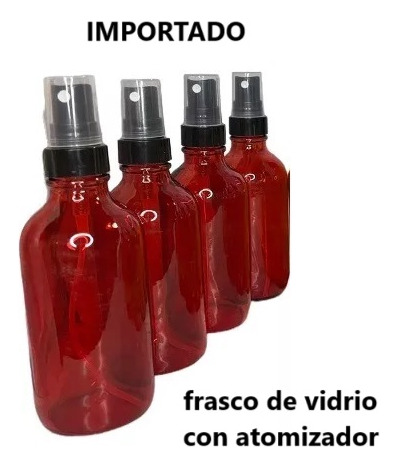 25 Frasco Botella 120 Ml Vidrio Atomizador Spray Rojo