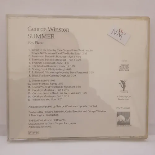 George Winston Summer (solo Piano) Cd Jap Usado Musicovinyl (Usado)