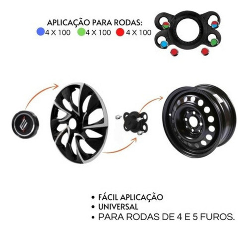 Calota Aro 13 Ds4 Unicolor Prata Vw Pointer Elitte Lc300