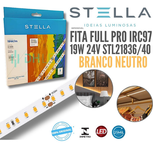 Kit 4x Fita Full Pro Stella 19w 24v Neutro Irc97 Stl21836/40