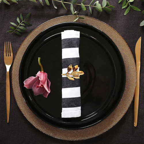 20 Servilletas De Hojas De Metal Para Decoración De Mesa