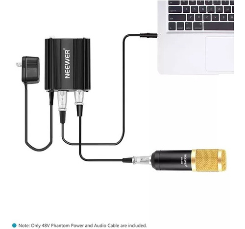 Interfaz De Audio Neewer 48v Para Microfonos Con Cable Xlr