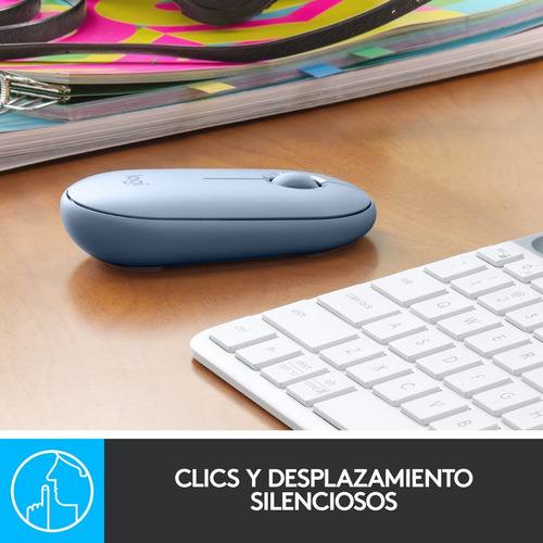Imagen 5 de 7 de Mouse inalámbrico Logitech Pebble M350 gris azulado