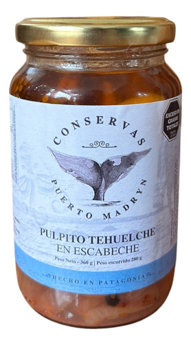 Pulpo Tehuelche En Escabeche - Conservas Puerto Madryn 360gr