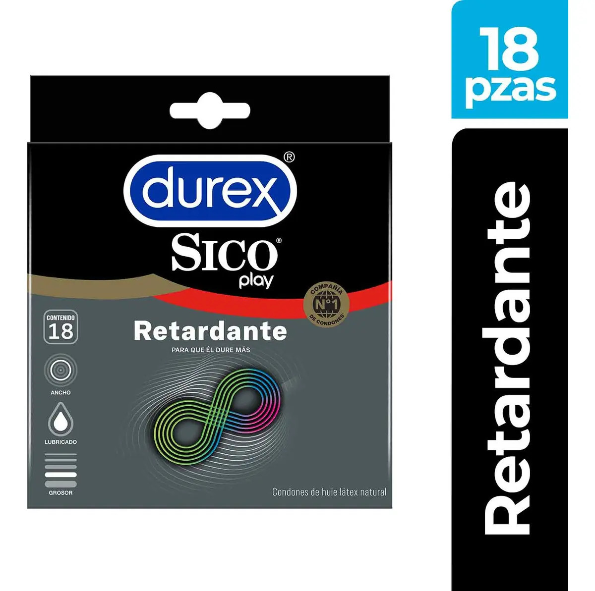 Imagen de Durex by Sico Play, Condones con benzocaina, caja de 18pz