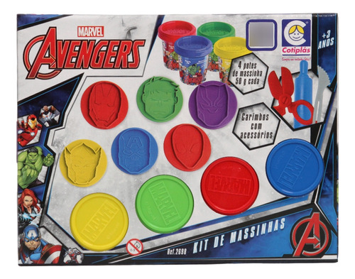 Kit Massinha Modelar Carimbo Marvel Avengers 2698 Cotiplás