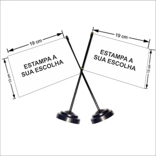 70 Bandeiras Mesa Com Suporte ( Personalizado ) 19x13cm