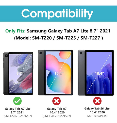 Protectores De Pantalla Para Galaxy Tab A7 Lite 2 Piezas