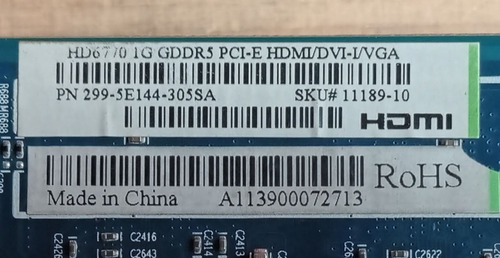 Ati Sapphire Hd6770 1gb Gddr5 Hdmi Dvi-i Vga (Usado)