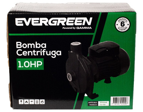 Bomba Centrifuga Evergreen Ev-158 1hp Monofásica 220v 50hz Color Azul Frecuencia 50 Hz
