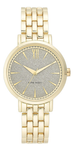 Nine West Reloj Con Esfera Acentuada Con Purpurina Para Muje