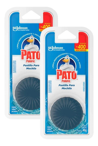 Bloque Pastilla  Anti Sarro Pato Purific 40g  Pack X2u