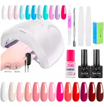 Comprar Kit Uñas Semipermanente Cabina Uv Led 48w Manicura Esmaltes