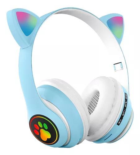 Fone De Ouvido Bluetooth Led Headphone Sem Fio Tws Stereo Cor Azul