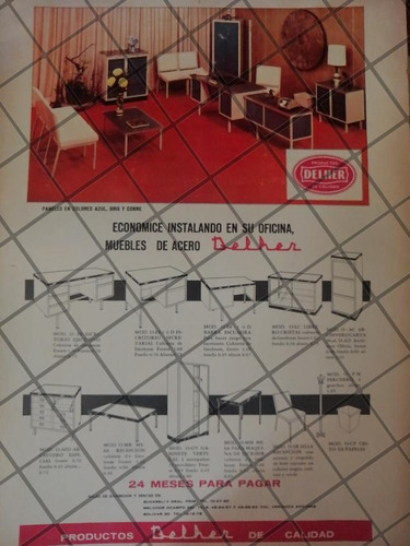 Cartel Retro. Muebles Metalicos Delher 1966 /907