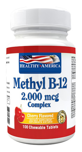 Methyl Vitamina B12 2000 Mcg 100 Lozenges Healthy America
