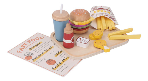 Juego De Juguetes De Madera Para Comida Rápida Play Hamburge